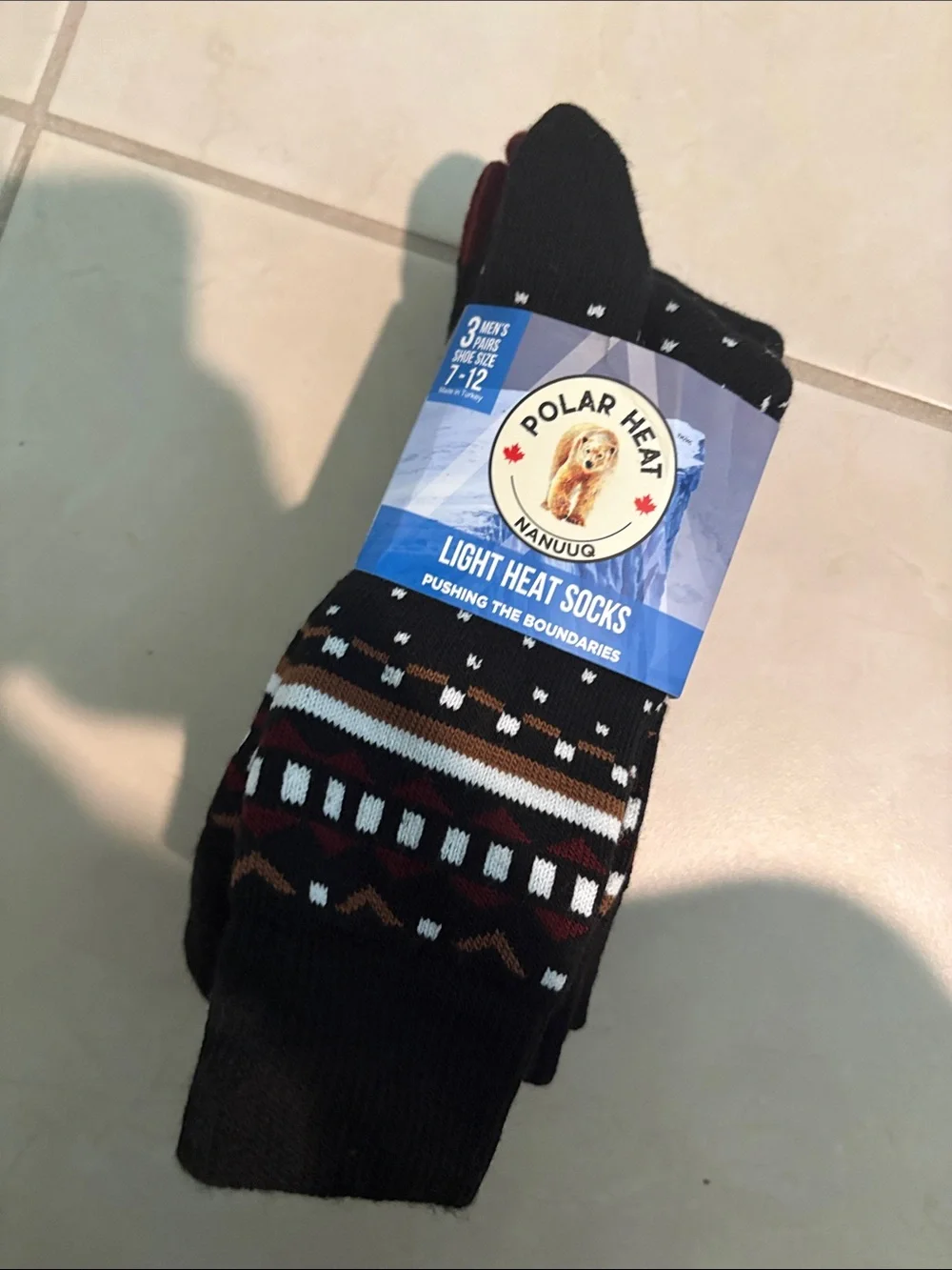 New men’s 3 pairs light heat socks shoes sz 7-12